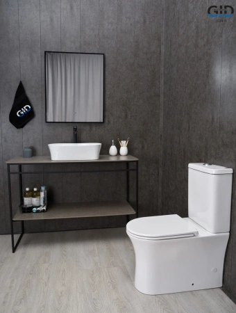 Унитаз напольный с бачком Gid Concavo Tn2126 (62246Y) белый с сиденьем микролифт безободковый