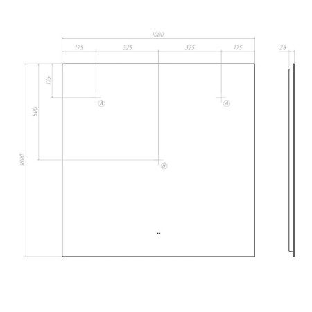 Зеркало с подсветкой Vigo Quadro 146 100х100 подвесное