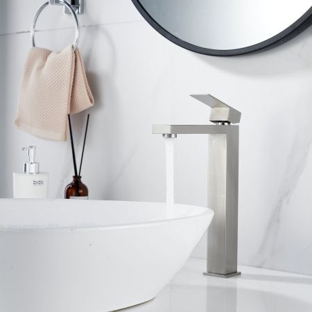 Смеситель для раковины Shevanik S7011L на столешницу сатин