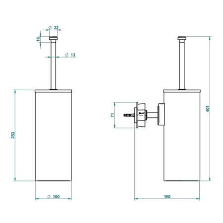 Ершик для унитаза THG Ptale de cristal bleu U6B-A02-4720C