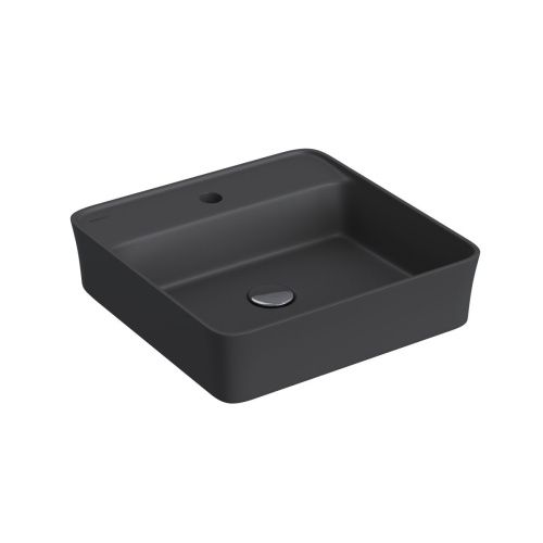 Раковина из сантехнического фарфора Berges Ego SL 182024 50х50 накладная цвет черный 1 отверстие под смеситель