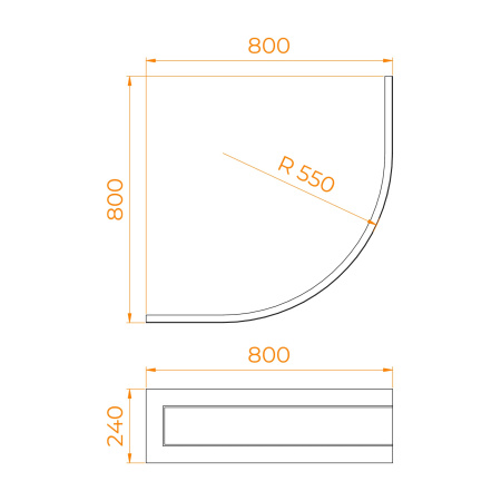 Экран фронтальный для поддона RGW 16230808-80