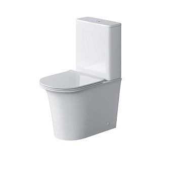 Унитаз напольный с бачком Grossman Galaxy GR-4469S белый глянцевый с сиденьем безободковый каскадный смыв