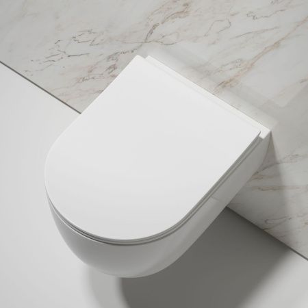 Унитаз подвесной Ceramica Nova MODENA CN6063 белый с сиденьем микролифт безободковый душевой смыв