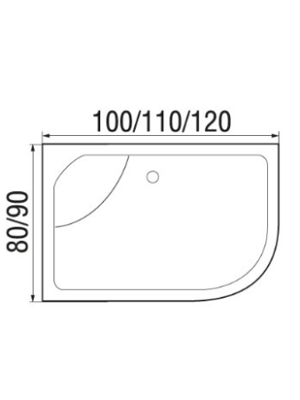 Душевая кабина River NARA 10000002822 120х80 асимметричная с крышей ориентация левая