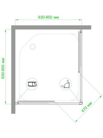 Душевой уголок Royal Bath HPD RB8595HPD-C-BL 95х85 стекло матовое профиль черный без поддона