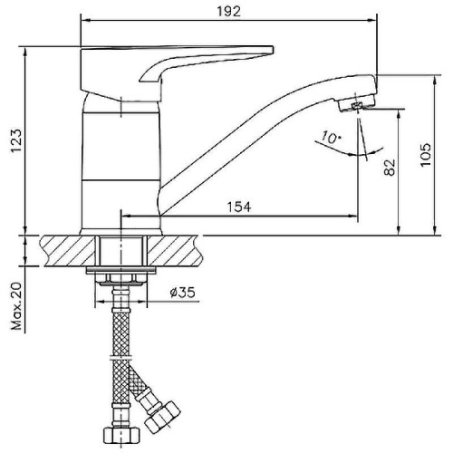 Cмеситель Haiba HB4568-2 на раковину хром - фото 2