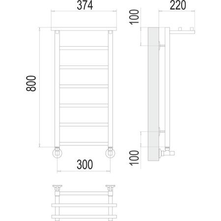 Полотенцесушитель водяной Terminus 4670078529695 35х80 хром