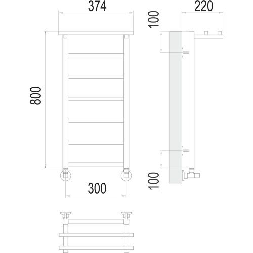 Полотенцесушитель Terminus 4670078529695 37х80 водяной хром - фото 3