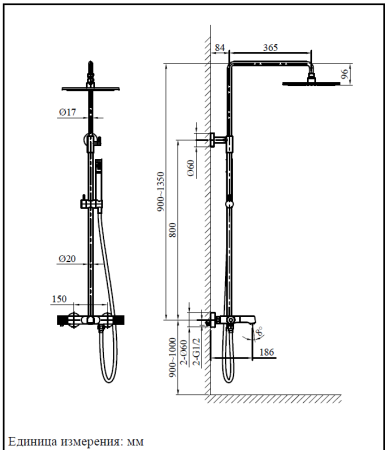 Душевая стойка AltroBagno Intento AltroBagnoIntento030420Cr настенная цвет хром