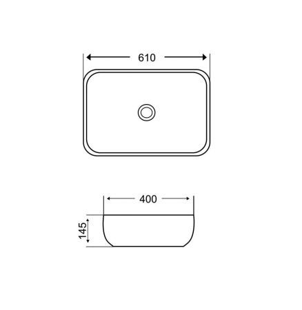 Раковина из сантехнического фаянса Grossman GR-3049 60х40 накладная цвет белый без отверстий под смеситель