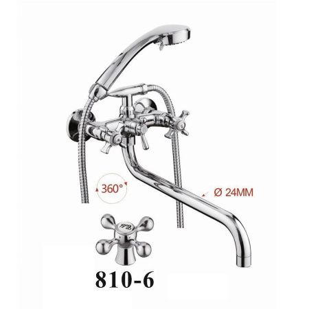 Смеситель для ванны D-Lin D145810-6 настенный хром