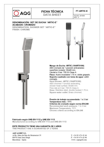 Душевой комплект AQG Bold 19BOLEC31602 настенный - фото 5