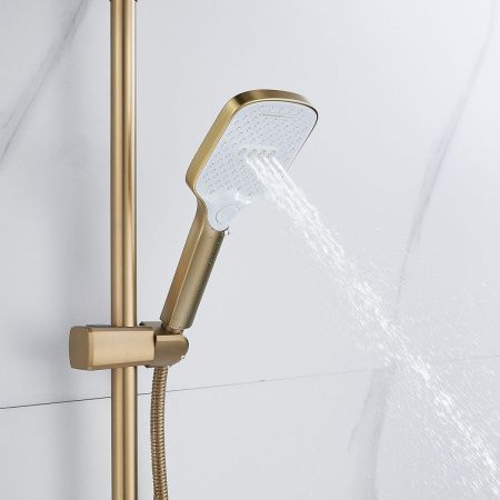 Душевая стойка Shevanik S4136G настенная цвет золото