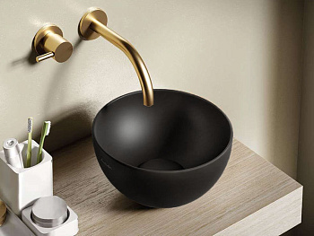 Раковина из санфаянса Hatria HAPPY HOUR A0Y5A502 25х25 накладная цвет черный матовый