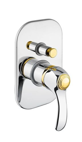 Смеситель для ванны и душа Webert Aurora AU860101017 встраиваемый в стену хром/золото - фото 2