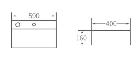 Раковина CeramaLux 6253R 60х40 накладная цвет белый