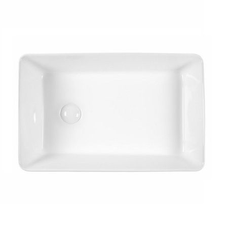 Раковина из сантехнического фарфора Bond Cube S67-500 50х30 накладная цвет белый без отверстий под смеситель