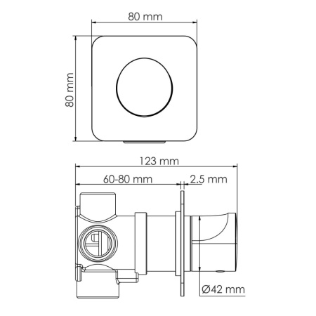 Переключатель на 3 выхода WasserKRAFT Weida 3100 A269 встраиваемый хром