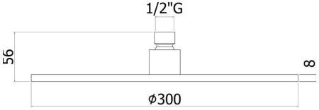 Верхний душ с держателем Paffoni Master King ZSOF079ROSE + ZSOF034ROSE 30х40 золото