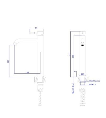 Смеситель Rush Melos SUS1101-12Black на раковину черный