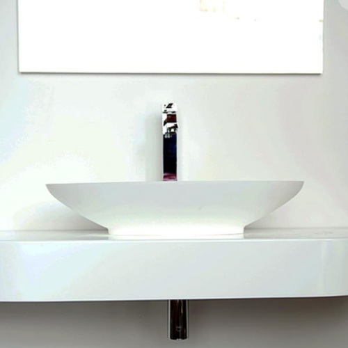 Раковина из искусственного камня MonteBianco Gondola 13042 69х33 встраиваемая цвет белый матовый без отверстий под смеситель - фото 3