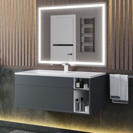 Тумба с раковиной Uperwood Lotus Premium 39340207465 100х50 цвет серый