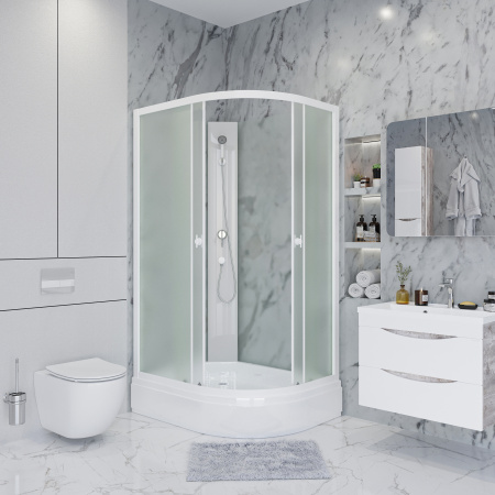 Душевая кабина Niagara Promo P100/80/26L/MT/BK 100х80 асимметричная без крыши ориентация левая