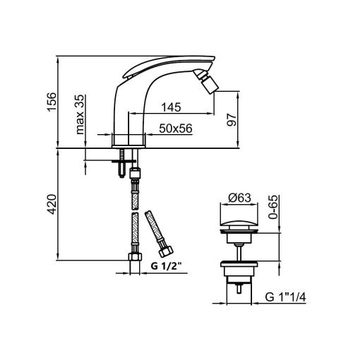 Смеситель Webert Aria AI840102560 на биде черный - фото 3