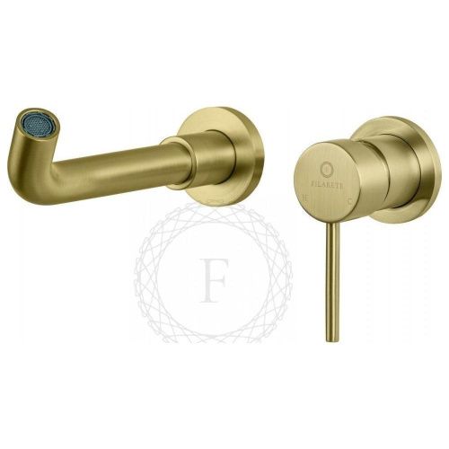 Смеситель для раковины Filarete Roun FL4020MG встраиваемый в стену золото - фото 5