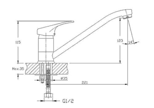 Смеситель для кухни Haiba HB13 HB4813 на мойку хром - фото 2