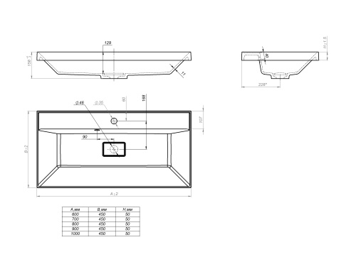 Раковина из искусственного мрамора Stella Polar Бриз SP-00001482 100х45 встраиваемая цвет белый - фото 3