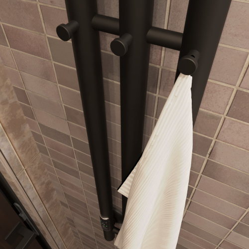 Полотенцесушитель Маргроид Inaro Inaro-12012-1049-9005L 15х120 электрический черный матовый - фото 5