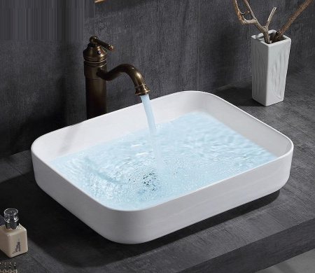 Раковина из санфаянса CeramaLux 9391 50х39 накладная цвет белый