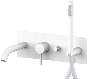 Смеситель для ванны с душем Paffoni Light LIG001BO встраиваемый в стену белый без термостата