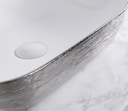 Раковина из санфаянса CeramaLux D1333H131 46х33 накладная цвет белый