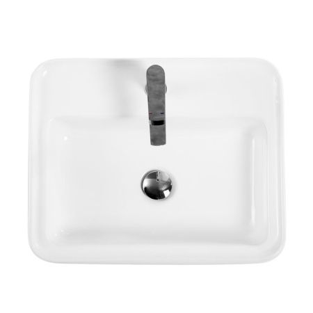 Раковина из сантехнического фаянса BelBagno BB1367 50х40 накладная цвет белый 1 отверстие под смеситель