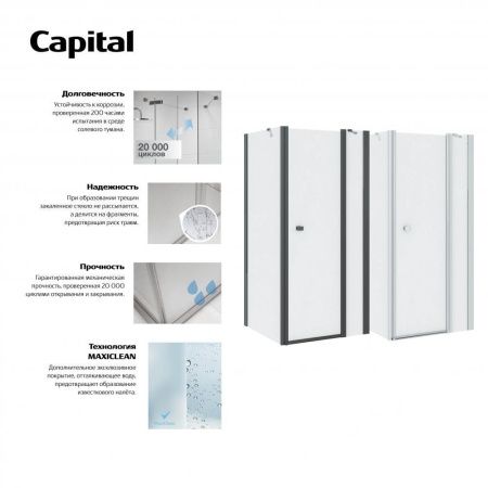 Душевая дверь Roca CAPITAL 7.M460.9.012.M 90х195 стекло прозрачное профиль хром