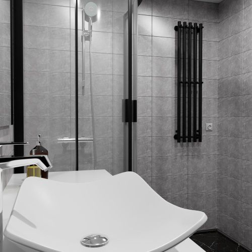 Полотенцесушитель Altasan Арго Арго12027ЧМ подвесной 27х120 электрический черный муар - фото 2