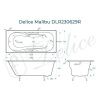 Ванна чугунная Delice Malibu DLR230629R 160х75 пристенная прямоугольная без ножек с отверстиями под ручки
