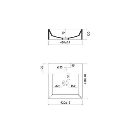 Раковина из сантехнического фарфора Iddis Bild BILWS42i27 40х40 полувстраиваемая цвет белый 1 отверстие под смеситель