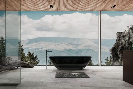 Ванна из полиэфирной смолы Abber Kristall AT9702Onyx 180х85 отдельностоящая овальная