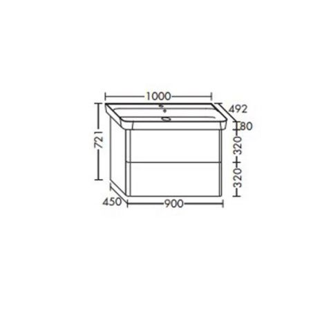 Тумба с раковиной Burgbad Iveo SFEY100F2833G0169C0001*1 100х50 подвесная цвет белый