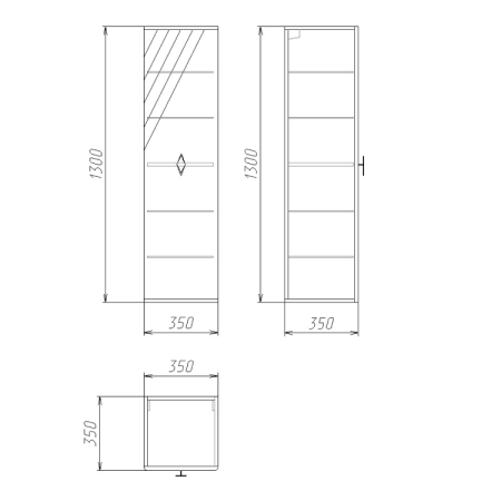 Шкаф-пенал Grossman Вива 303511 40х130 подвесной цвет белый