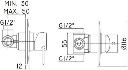 Смеситель для душа Paffoni Joker JK011NO встраиваемый в стену черный