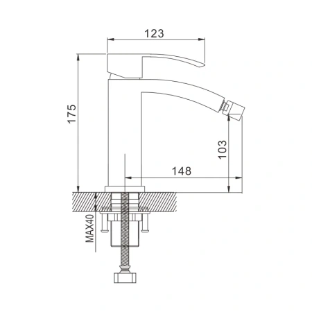 Смеситель Rose R1507F на биде белый/хром