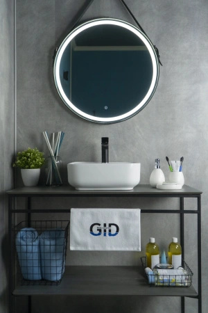 Раковина керамическая Gid Geométrico 51165 40х40 накладная цвет белый 1 отверстие под смеситель