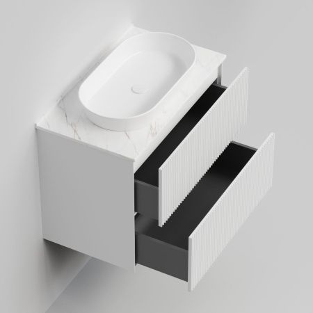 Тумба со столешницей La Fenice TERRA TWIN NFNC-01-TER-B-80-2-3-GG 80х50 подвесная цвет белый