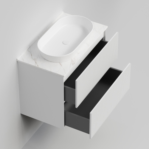 Тумба со столешницей La Fenice TERRA TWIN NFNC-01-TER-B-80-2-3-GG 81х62х47 подвесная цвет белый - фото 2