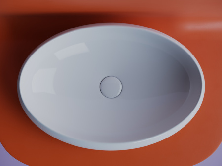 Раковина из сантехнического фарфора Ceramica Nova ELEMENT CN5033 60х40 накладная цвет белый без отверстий под смеситель